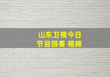 山东卫视今日节目回看 视频